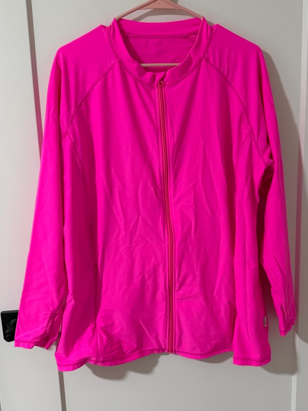 SwimZip Brand Women’s Zip-Front Jacket in Bright Pink